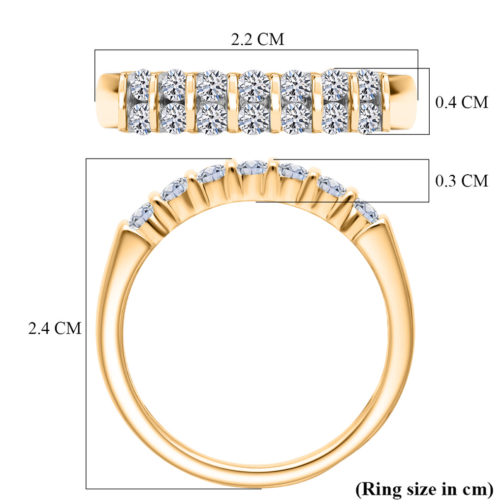 Luxuriant SI/GH Lab Grown Diamond Band Ring in 18K Vermeil Yellow Gold Plated Sterling Silver 0.50 Cts_8497963_5