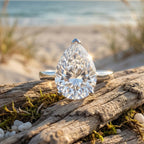 THE 10CT RADIANCE - Moissanite Pear Cut (10ct) Solitaire Ring in Rhodium Overlay Sterling Silver_8497967_2