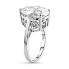 THE 10CT RADIANCE - Moissanite Pear Cut (10ct) Solitaire Ring in Rhodium Overlay Sterling Silver_8497967_3