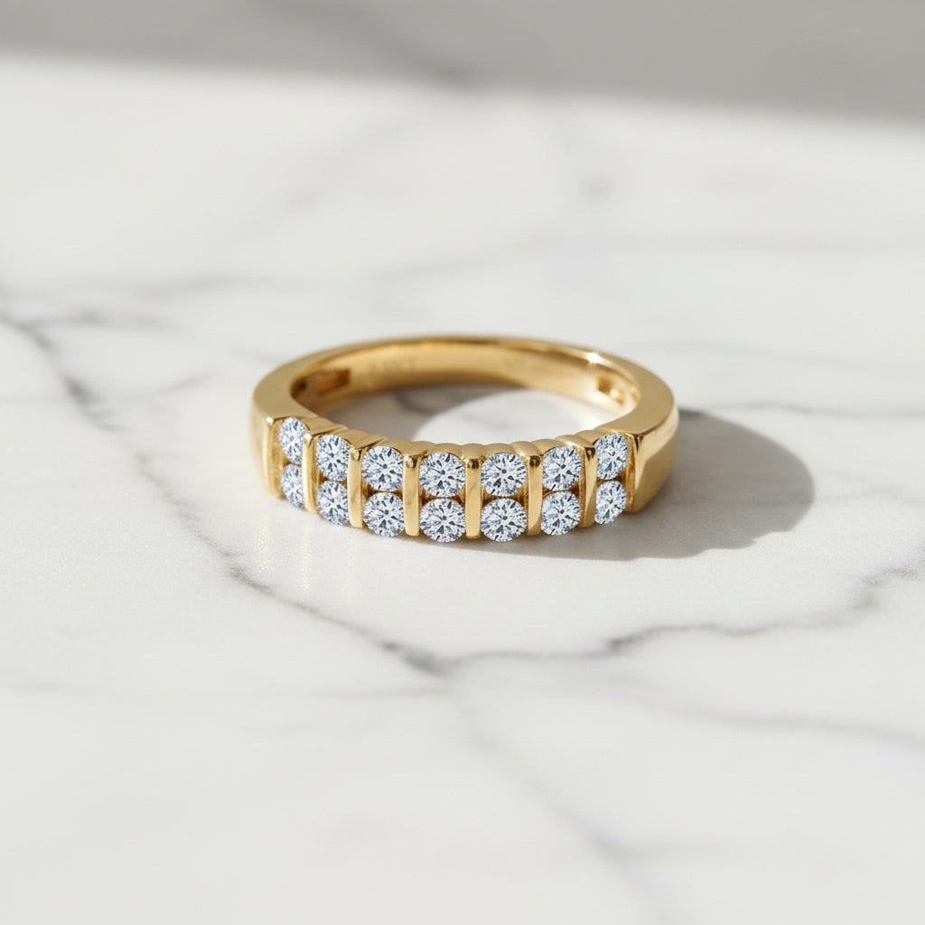 LUXURIANT 0.5 Ct. Lab Grown Diamond Band Ring in 18K Vermeil Yellow Gold Plated Sterling Silver (SI-GH) 8497979 3