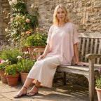 La Marey Two-way Embroidery Kaftan Top (One Size) - Beige_8498059_1