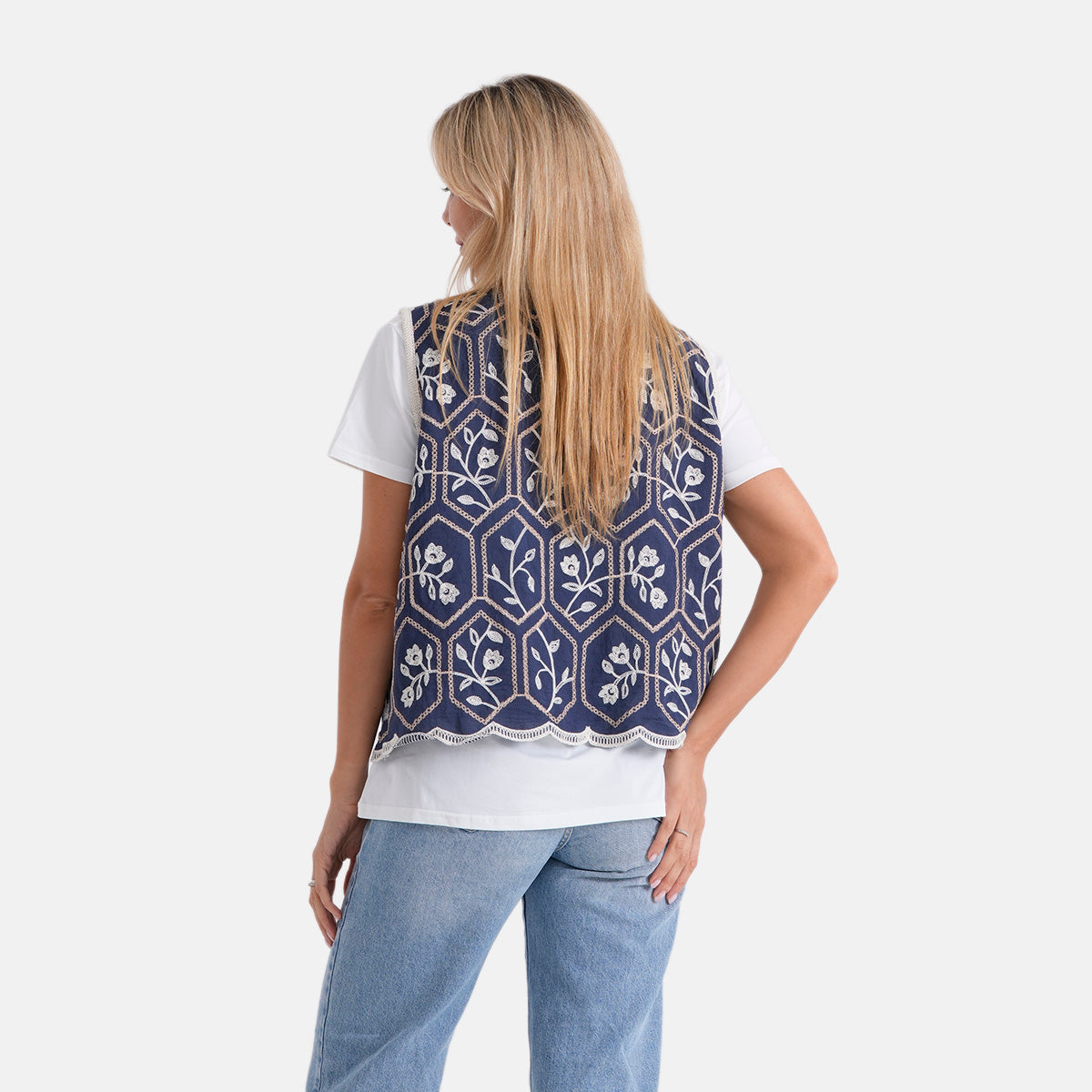 La Marey Womens Embroidered Vest (Size 18 to 20) - Navy Blue V32648848 3
