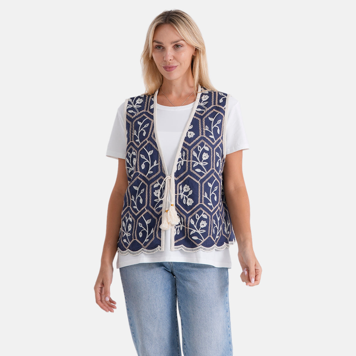 La Marey Womens Embroidered Vest (Size 18 to 20) - Navy Blue V32648848 4