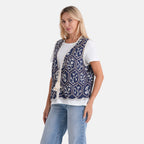La Marey Embroidery Vest (Size - One Size) - Navy Blue_8498062_4