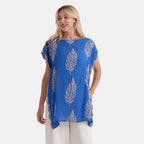 La Marey Botanical Embroidered Top (One Size) - Blue_8498101