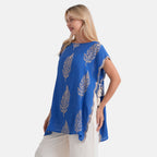 La Marey Botanical Embroidered Top (One Size) - Blue_8498101_2