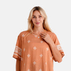 La Marey Placement Print Blouse (Size L/XL, 16-22) - Peachy Orange_8498204_4
