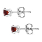 Red Garnet Solitaire Earring with Push Back in Platinum Overlay Sterling Silver 1.30 Ct._8498241_3