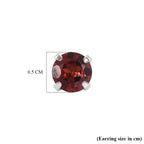 Red Garnet Solitaire Earring with Push Back in Platinum Overlay Sterling Silver 1.30 Ct._8498241_4