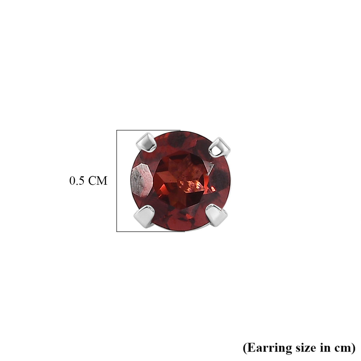 Red Garnet Solitaire Earring with Push Back in Platinum Overlay Sterling Silver 1.30 Ct. 8498241 4