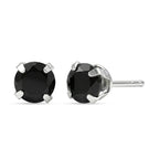 Black Spinel Earring with Push Back in Platinum Overlay Sterling Silver 1.35 Ct._8498242