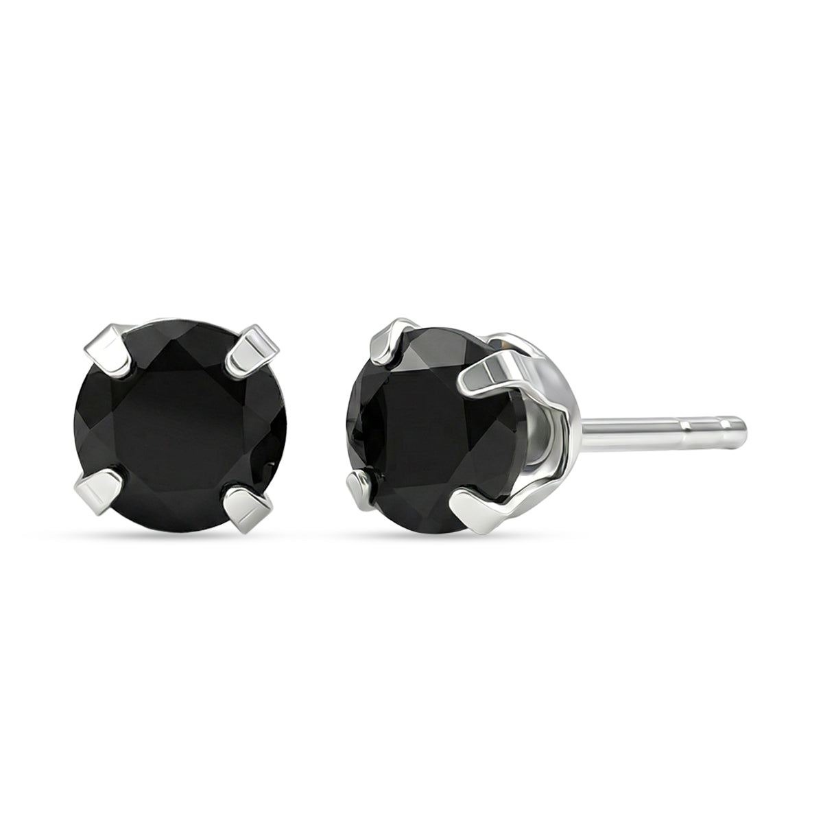 Black Spinel Earring with Push Back in Platinum Overlay Sterling Silver 1.35 Ct. 8498242 0