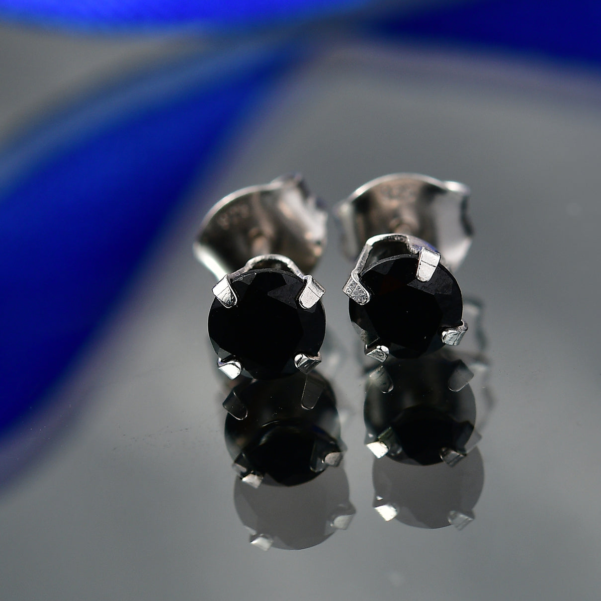 Black Spinel Earring with Push Back in Platinum Overlay Sterling Silver 1.35 Ct. 8498242 2
