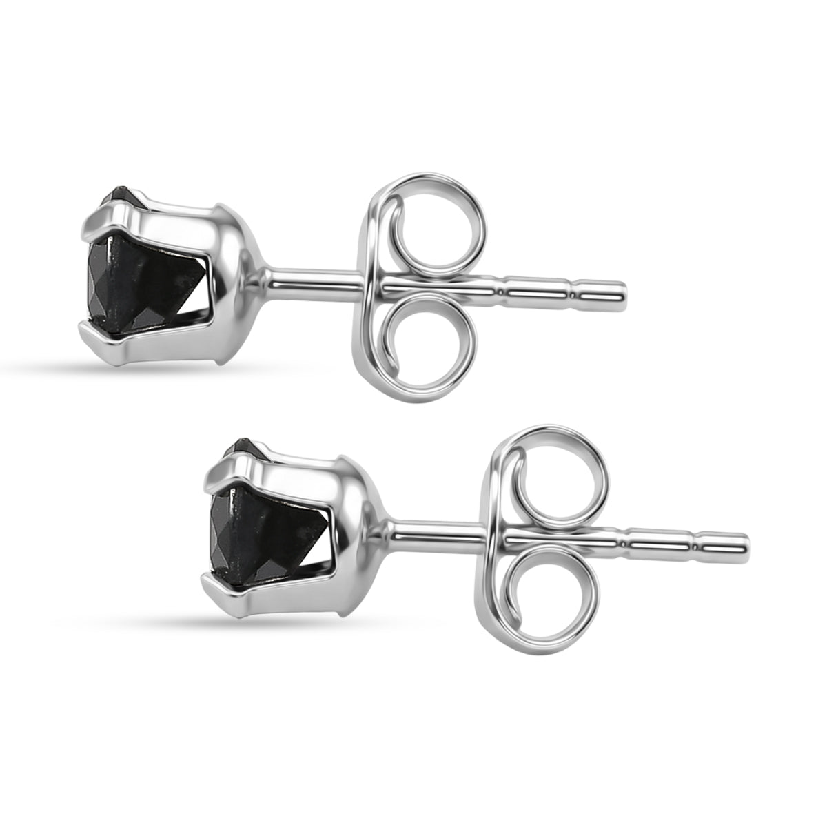 Black Spinel Earring with Push Back in Platinum Overlay Sterling Silver 1.35 Ct. 8498242 3