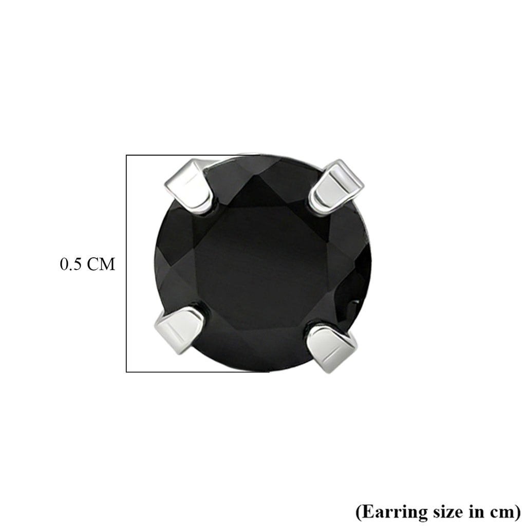 Black Spinel Earring with Push Back in Platinum Overlay Sterling Silver 1.35 Ct._8498242_4