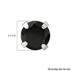 Black Spinel Earring with Push Back in Platinum Overlay Sterling Silver 1.35 Ct._8498242