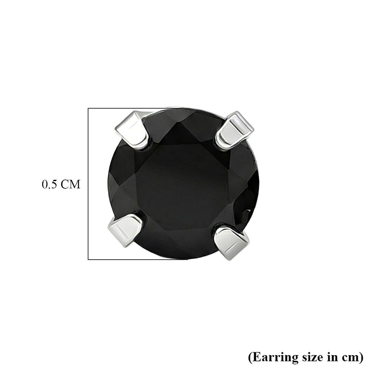 Black Spinel Earring with Push Back in Platinum Overlay Sterling Silver 1.35 Ct. 8498242 5