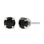 Black Spinel Earring with Push Back in Platinum Overlay Sterling Silver 1.35 Ct._8498242