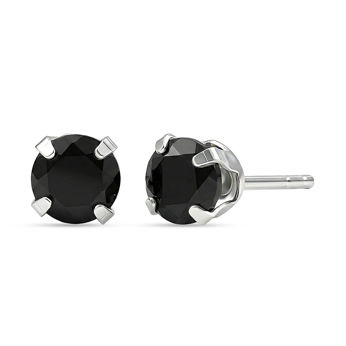 Black Spinel Earring with Push Back in Platinum Overlay Sterling Silver 1.35 Ct. 8498242 0