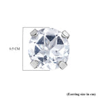 White Topaz Solitaire Earring with Push Back in Platinum Overlay Sterling Silver 1.26 Ct._8498243_4