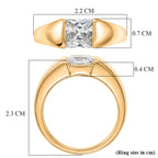 EverTrue - White Cubic Zirconia Solitaire Band Ring in Yellow Gold Tone 1.80 Ct._8498390_5