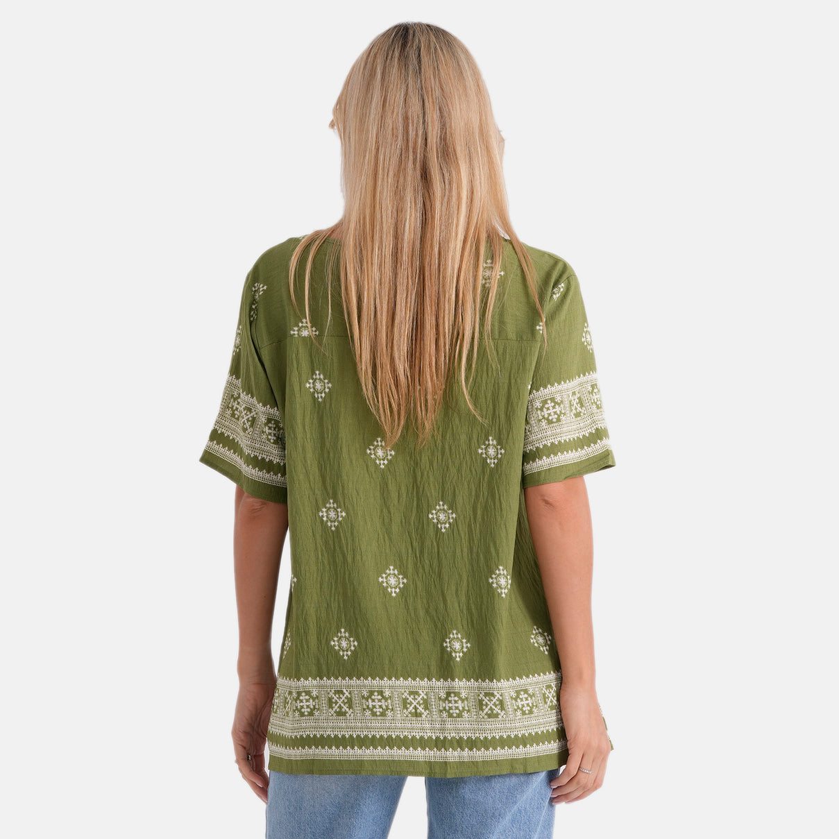 La Marey Placement Print Blouse (Size L-XL, 16-22) - Green 8498485 3