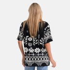 La Marey Placement Print Blouse (Size L-XL, 16-22) - Black_8498487_2