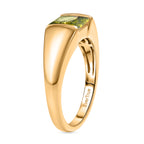 EverTrue - Green Cubic Zirconia Solitaire Band Ring in Yellow Gold Tone in 1.74 Ct._8498504_3