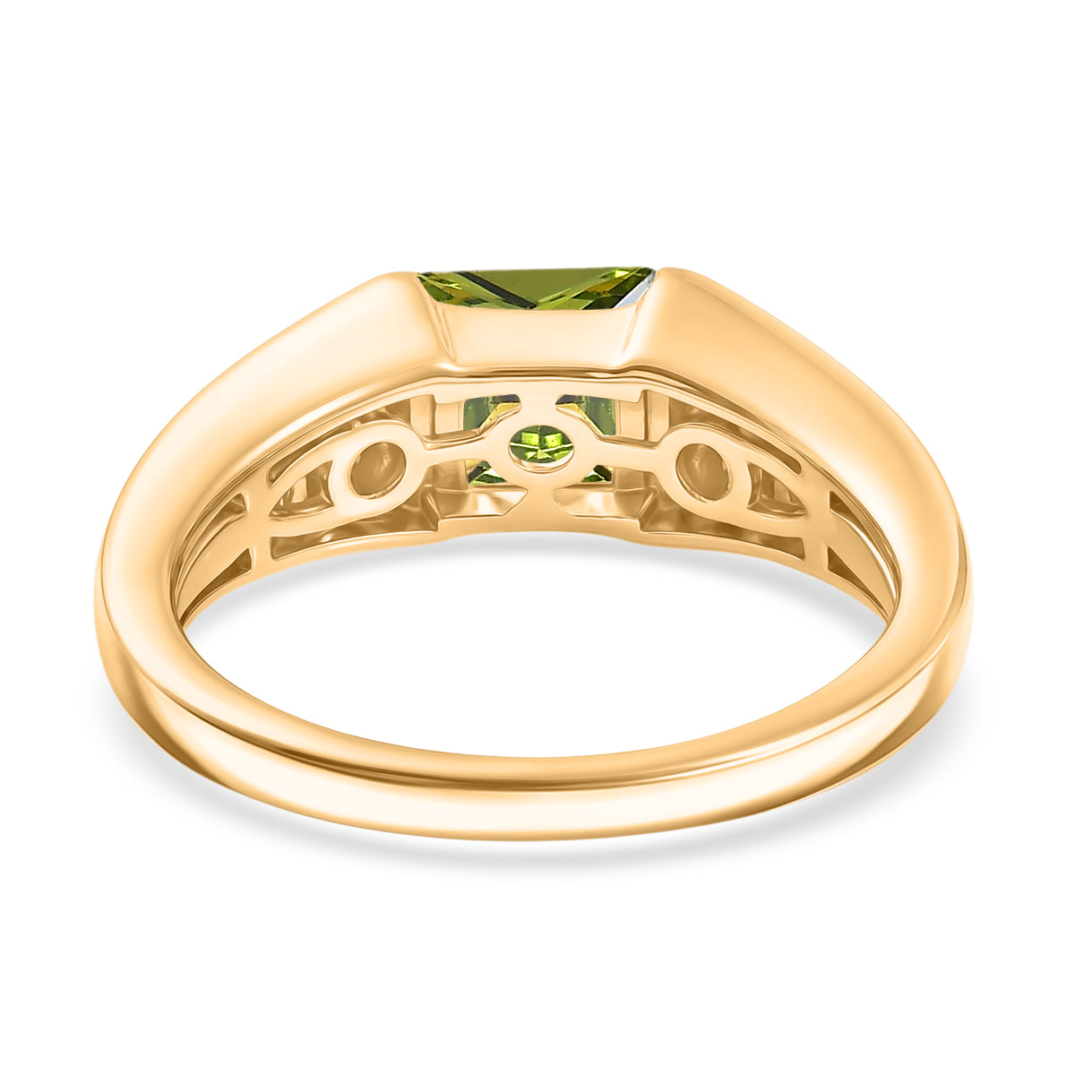 EverTrue - Green Cubic Zirconia Solitaire Band Ring in Yellow Gold Tone in 1.74 Ct. 8498505 4