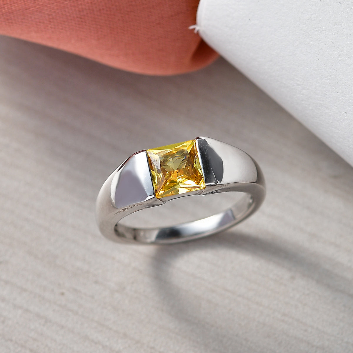 EverTrue - Yellow Cubic Zirconia Solitaire Band Ring 1.73 Ct. V32733347 3