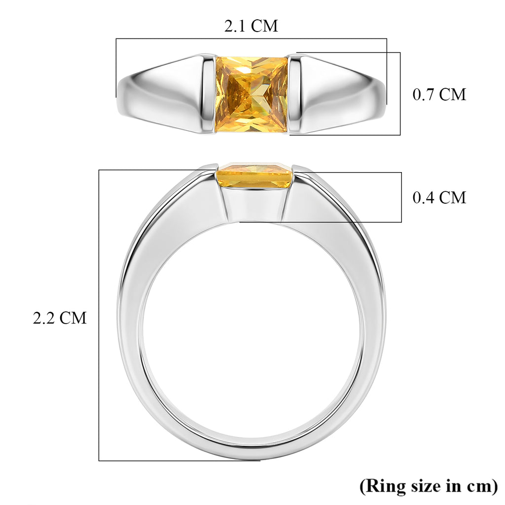 EverTrue - Yellow Cubic Zirconia Solitaire Band Ring 1.73 Ct._8498525_5