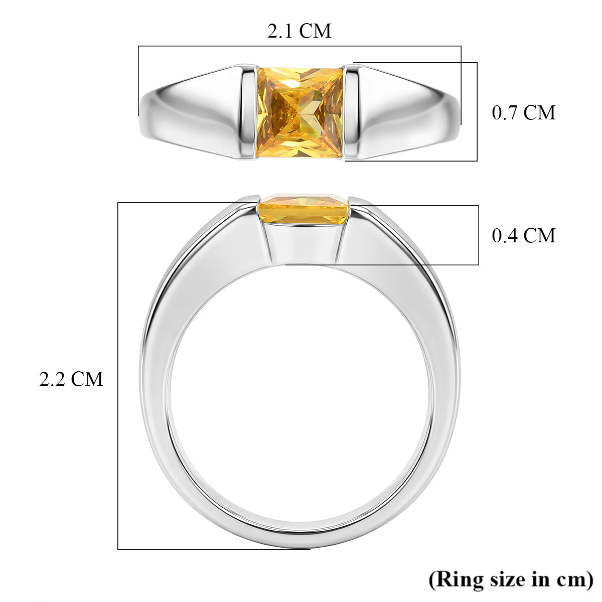 EverTrue - Yellow Cubic Zirconia Solitaire Band Ring 1.73 Ct. V32733347 6