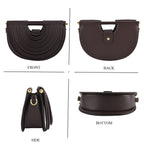 Two-Tone Noodle Designed Clutch Handbag with Shoulder Strap - Dark Coffee_8498648_4