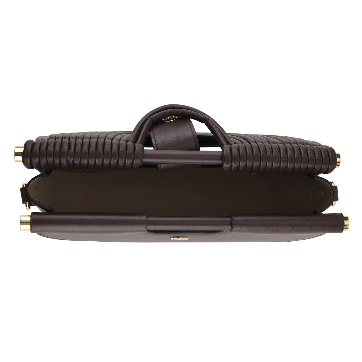 Two-Tone Noodle Designed Clutch Handbag with Shoulder Strap - Dark Coffee V32598008 6
