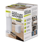 Premium Moisture Absorber White - 1.2L Capacity Dehumidifier with 2 x 700g Refills for Caravans, Cupboards and Bathrooms