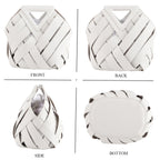 Designer Triangle Handle Clutch Handbag with Removable Pouch & Adjustable Shoulder Strap - White_8498705_4