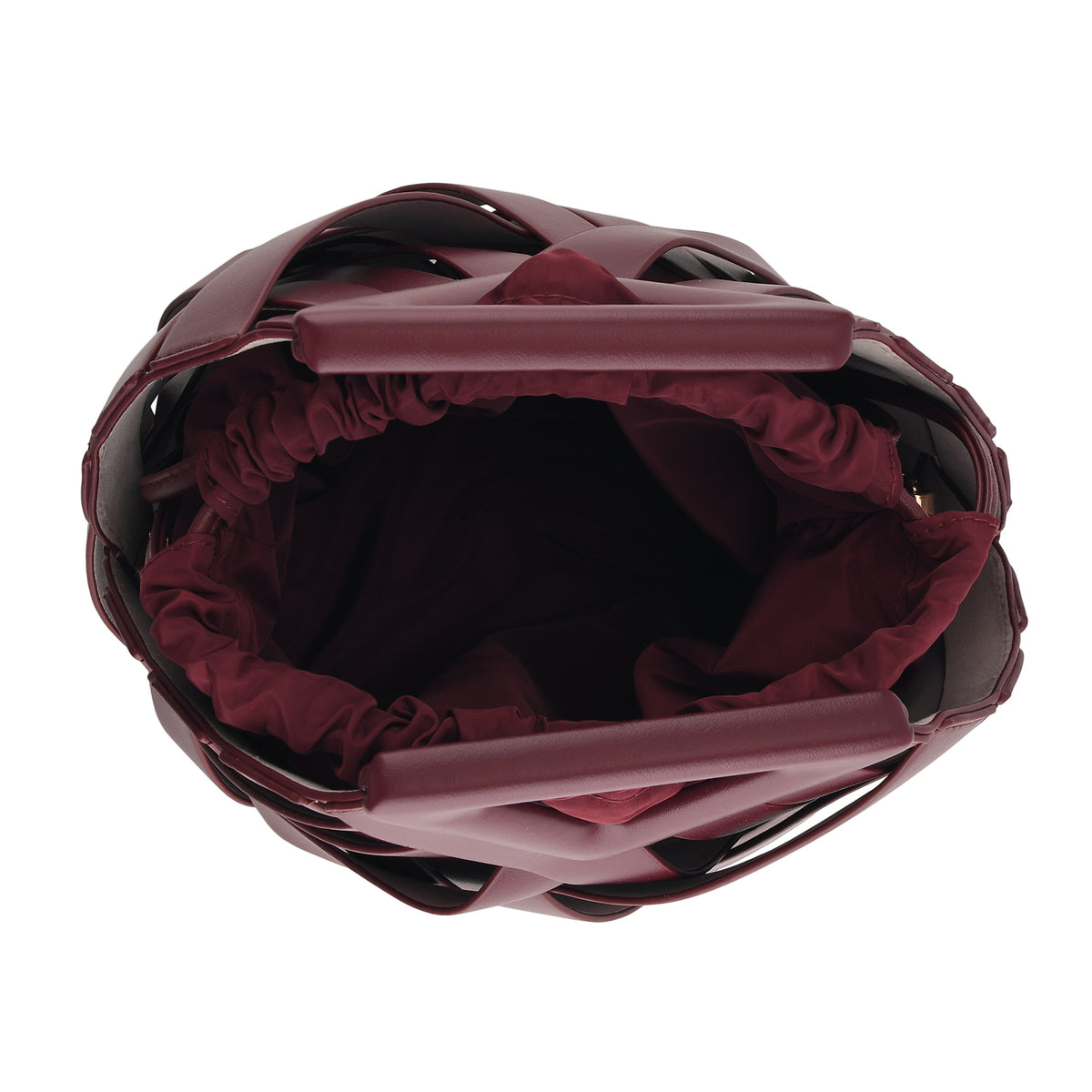 Designer Triangle Handle Clutch Handbag with Removable Pouch &amp; Adjustable Shoulder Strap - Burgundy V32518730 6