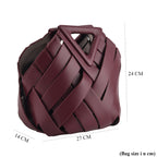 Designer Triangle Handle Clutch Handbag with Removable Pouch & Adjustable Shoulder Strap - Burgundy_8498706_6