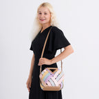 Designer Triangle Handle Clutch Handbag with Removable Pouch & Adjustable Shoulder Strap - Multi Colour_8498707_2