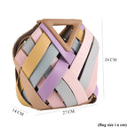 Designer Triangle Handle Clutch Handbag with Removable Pouch & Adjustable Shoulder Strap - Multi Colour_8498707_6