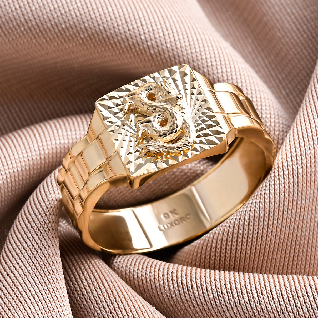 Gold Legacy Collection - 9K Yellow Gold Dragon Signet Ring 8499190 6
