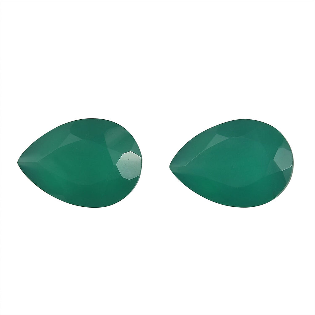 Set Of 2 Green Onyx Pear 7X5 mm Gemstone, 1.18 Ct_8499241