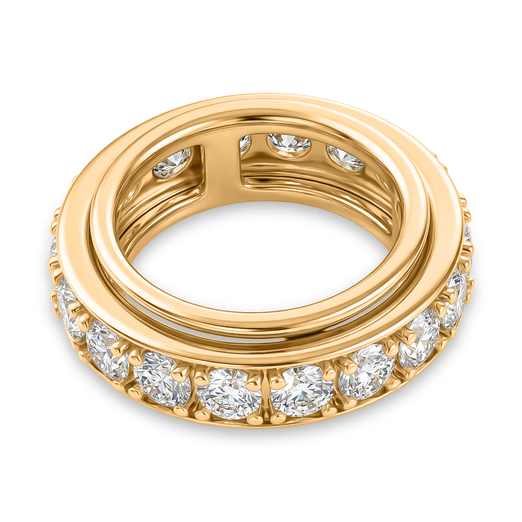 EverTrue - White Cubic Zirconia Eternity Band Ring in Yellow Gold Tone 8.30 Ct._8499309_4