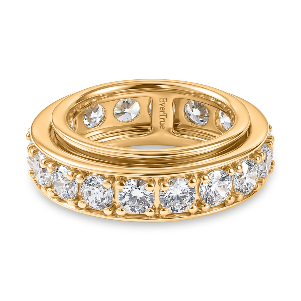 EverTrue - White Cubic Zirconia Eternity Band Ring in Yellow Gold Tone 8.30 Ct._8499310