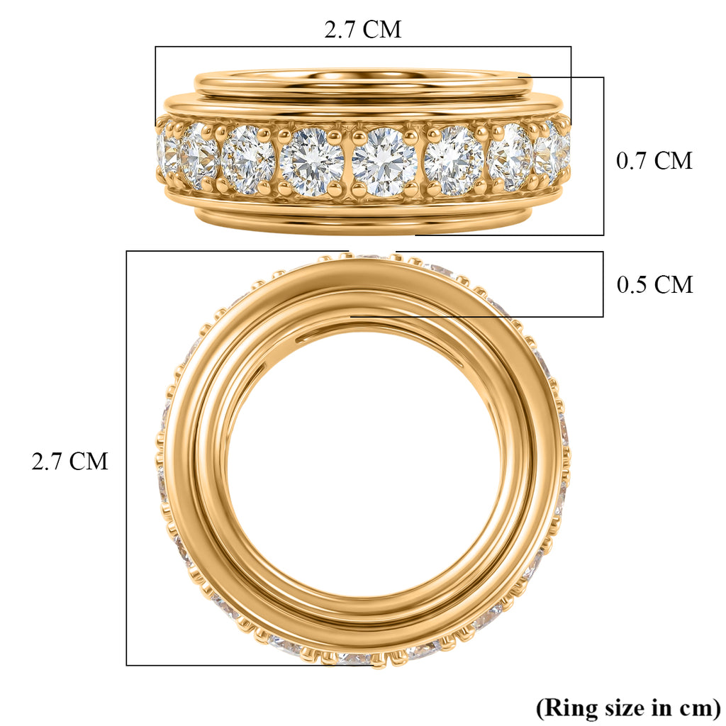 EverTrue - White Cubic Zirconia Eternity Band Ring in Yellow Gold Tone 8.30 Ct._8499310_5
