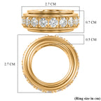 EverTrue - White Cubic Zirconia Eternity Band Ring in Yellow Gold Tone 8.30 Ct._8499310_5