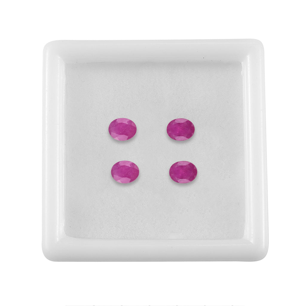 Set Of 4 Raipur Ruby Oval Cut Cut 5X4 mm Gemstone, 1.93 Ct_8499385_2