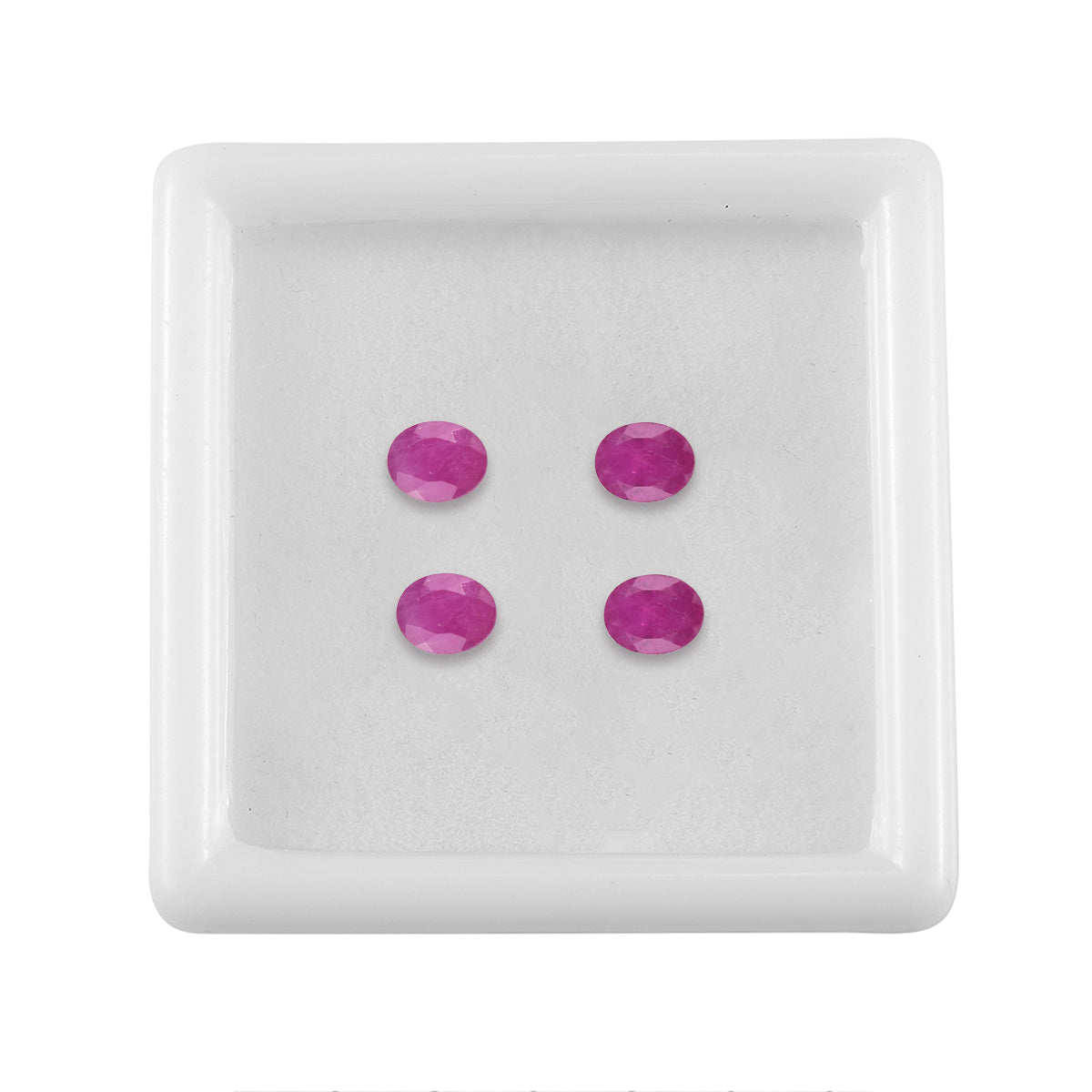 Set Of 4 Raipur Ruby Oval Cut Cut 5X4 mm Gemstone, 1.93 Ct 8499385 3