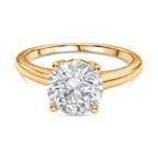 D'Joy - Moissanite Solitaire Heart & Arrow Cut Ring in 18K Vermeil Yellow Gold Plated Sterling Silver 2.09 Ct._8499548
