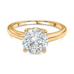 D'Joy - Moissanite Solitaire Heart & Arrow Cut Ring in 18K Vermeil Yellow Gold Plated Sterling Silver 2.09 Ct._8499549